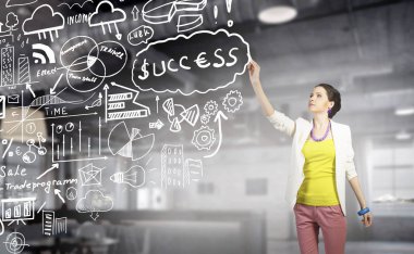 Onun iş başarı planı sunulması. Karışık teknik