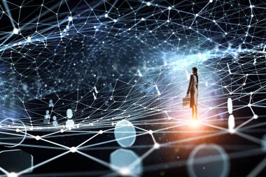 Sosyal ağlar için bağımlısı. Karışık teknik