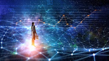 Sosyal ağlar için bağımlısı. Karışık teknik