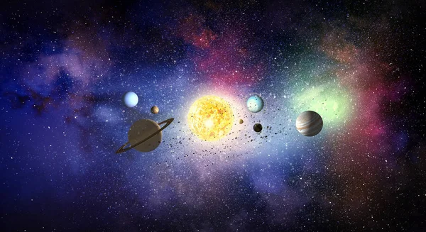 Solar system planets . Mixed media — Stock Photo, Image