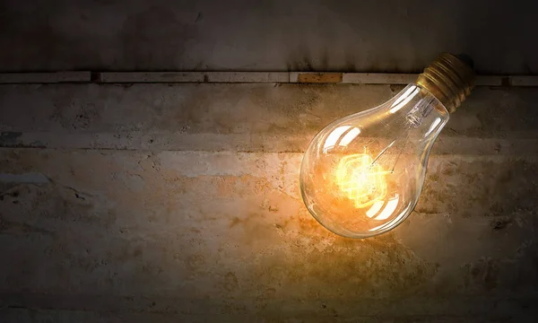 Elektrische lamp op textuur. Mixed media — Stockfoto