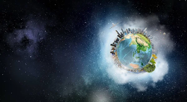 Our Earth planet . Mixed media — Stock Photo, Image