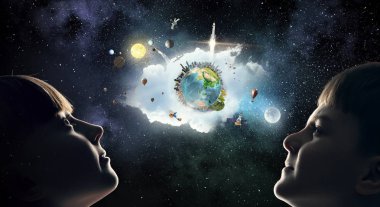 Bu büyük dünya keşfetmek. Karışık teknik