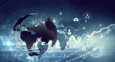 Modern bağlantı teknolojileri arka plan. Karışık teknik