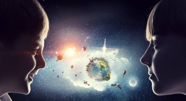 Bu büyük dünya keşfetmek. Karışık teknik