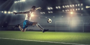 Spor Arena futbol oyuncusu. Karışık teknik