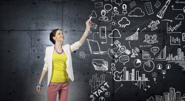 Onun iş başarı planı sunulması. Karışık teknik