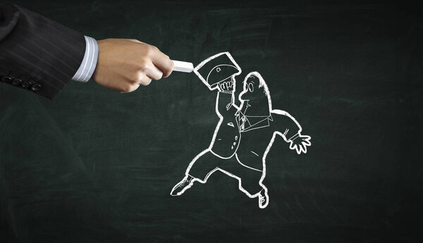 Cartoon image of business personage. Смешанные медиа
