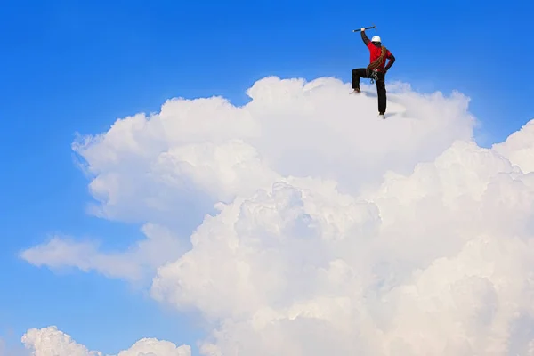 Aşırı Tırmanma onun adrenalindir. Karışık teknik — Stok fotoğraf