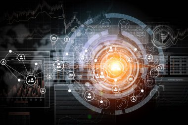 Modern bağlantı teknolojileri arka plan. Karışık teknik