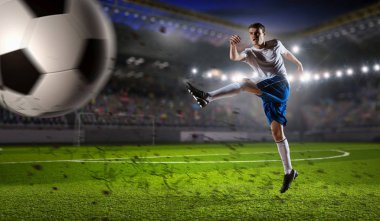 Spor Arena futbol oyuncusu. Karışık teknik