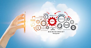 Takım çalışması ve işbirliği kavramı. Karışık teknik