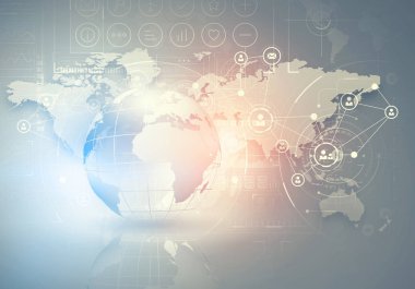 Modern bağlantı teknolojileri arka plan. Karışık teknik