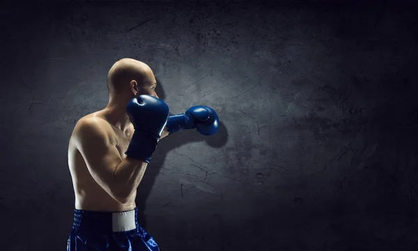 Genç boksör adam. Karma ortam. Karışık teknik — Stok fotoğraf