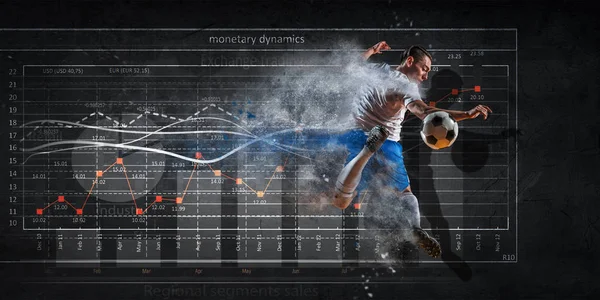 Football game statistics . Mixed media . Mixed media — Stock Photo, Image