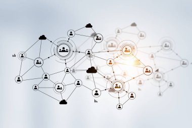 Ağ topluluk kavramı. Karışık teknik