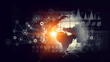 Modern bağlantı teknolojileri arka plan. Karışık teknik