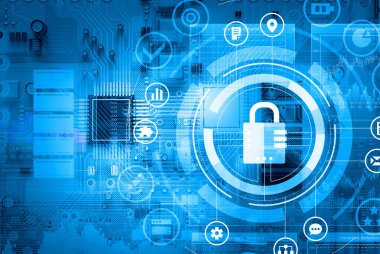 Microcircuit dijital arka plan. Karışık teknik