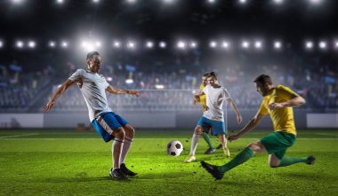 Futbol maçı sıcak anlar. Karışık teknik
