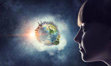 Bu büyük dünya keşfetmek. Karışık teknik