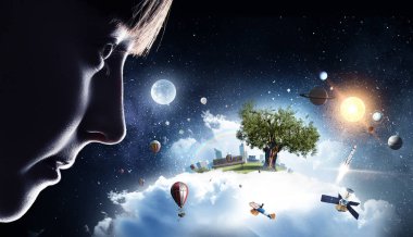 Bu büyük dünya keşfetmek. Karışık teknik