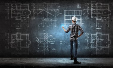 Oluşturucu kadın resmi proje. Karışık teknik