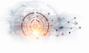 Modern bağlantı teknolojileri arka plan. Karışık teknik