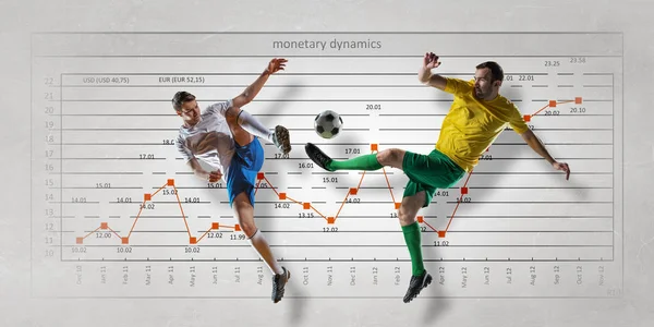 Piłka nożna statystyki gry. Mieszana. Techniki mieszane — Zdjęcie stockowe
