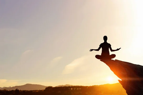 Yoga as physical and spiritual therapy . Mixed media — Stock Photo, Image