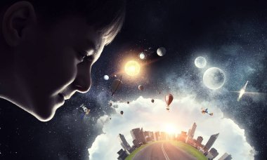 Bu büyük dünya keşfetmek. Karışık teknik