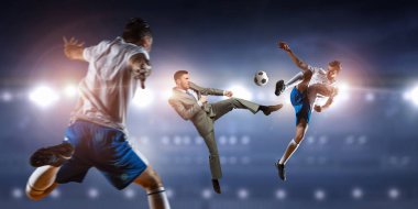 Futbol sıcak anlar. Karışık teknik