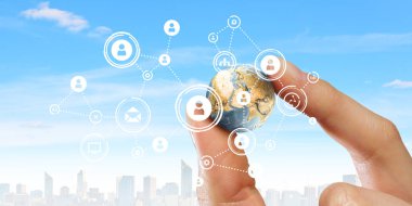 Sosyal bağlantı ve ağ. Karışık teknik