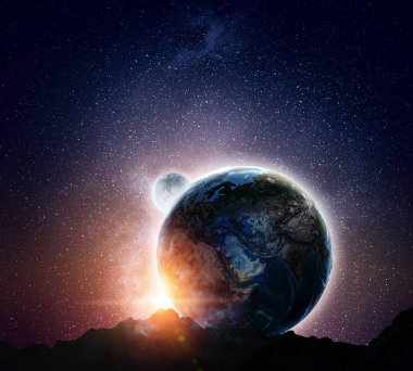 Benzersiz Bizim evrenimiz. Karışık teknik