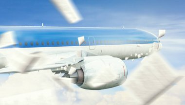 Uçak gök yüksek. Karışık teknik