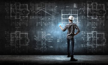 Oluşturucu kadın resmi proje. Karışık teknik