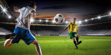 Futbol maçı sıcak anlar. Karışık teknik