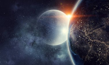 Benzersiz Bizim evrenimiz. Karışık teknik