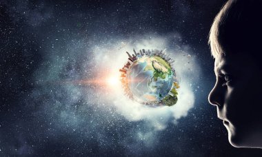 Bu büyük dünya keşfetmek. Karışık teknik