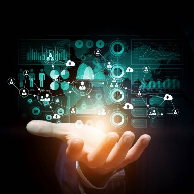 Ortaklık ve ekip çalışması kavramı. Karışık teknik