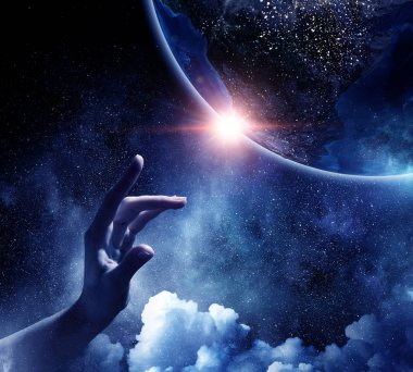 Dünya yaratma fikri. Karışık teknik