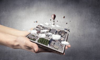 İnşaat geliştirme projesi sunulması. Karışık teknik