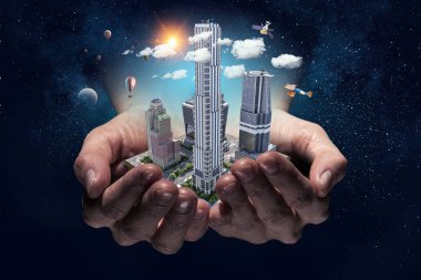 İnşaat geliştirme projesi sunulması. Karışık teknik