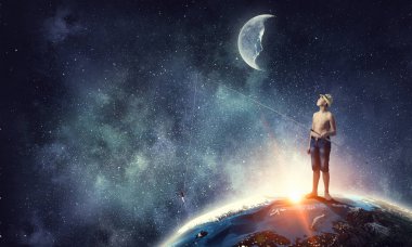 Olta ile evlat. Karışık teknik