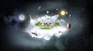 Çevre sağlıklı yaşam. Karışık teknik