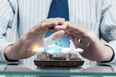 İnşaat geliştirme projesi sunulması. Karışık teknik