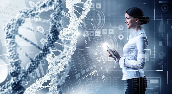 Su investigación bioquímica y descubrimiento. Medios mixtos. Medios mixtos — Foto de Stock