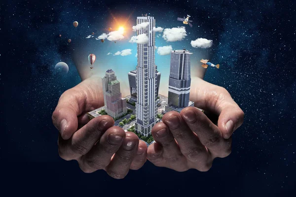 İnşaat geliştirme projesi sunulması. Karışık teknik