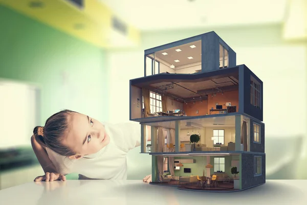あなたの夢の家の設計。ミクスト メディア。ミクスト メディア — ストック写真
