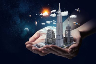 İnşaat geliştirme projesi sunulması. Karışık teknik