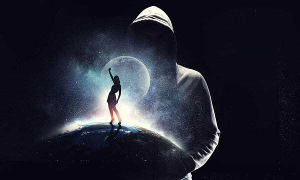 Жуткий преступник. Смешанные медиа
